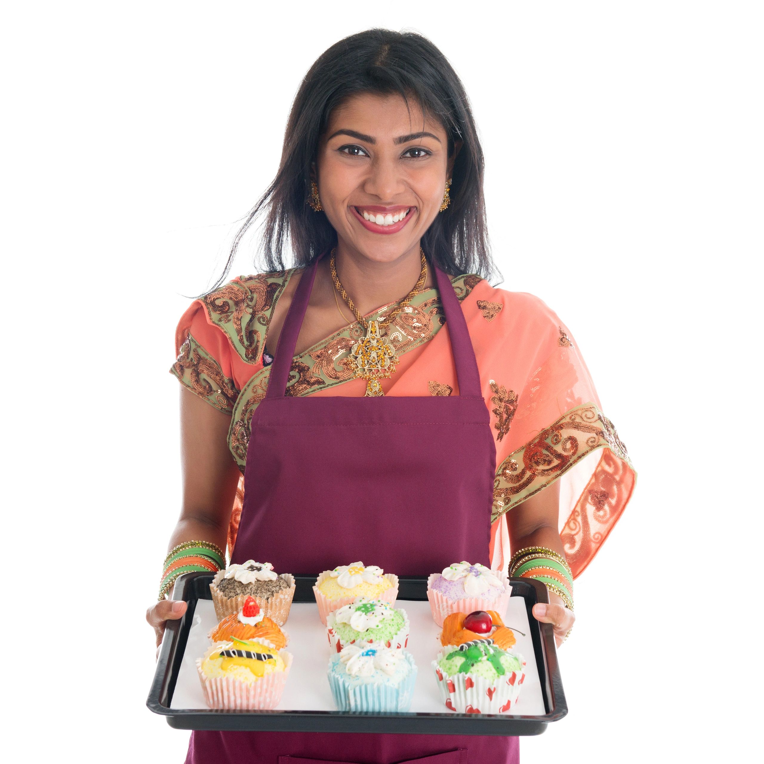 Portrait of a happy bakery customer